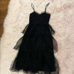 Forever 21 Black Tulle Midi Dress – Size Small